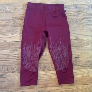 Gymshark Womens Cropped Leggings Maroon Size XS
